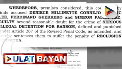 Deniece Cornejo, Cedric Lee, atbp, guilty sa kasong illegal detention and ransom