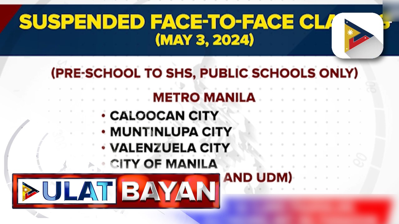 Face-to-face classes sa ilang paaralan, sinuspinde dahil sa matinding init ng panahon