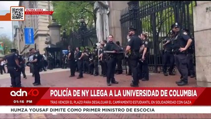 ¡Última Hora! Policías de NY llegan a la Universidad de Columbia para desalojar el campamento