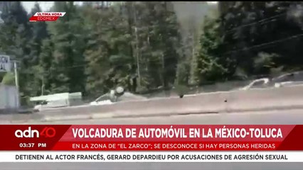 ¡última Hora! Volcadura de automóvil en la México-Toluca en la zona de "El Zarco"