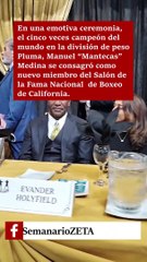 “Mantecas” Medina al Salón de la Fama Nacional de Boxeo en Montebello.