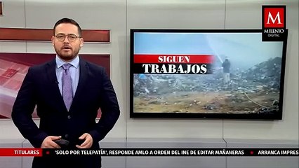 Continúan los trabajos para sofocar un incendio en el relleno sanitario de Ajalpan, Puebla