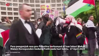 Massa Pengunjuk Rasa Pro Palestina Lakukan Aksi di White House Correspondents' Dinner