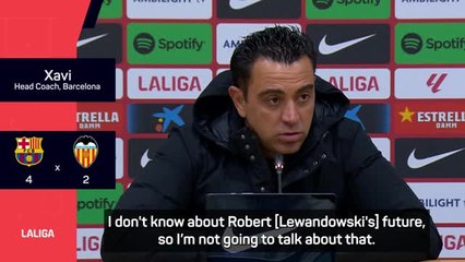 Xavi cryptic over Lewandowski's future after hat-trick heroics