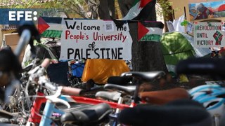 Estudiantes propalestinos protestan en la universidad de Stanford