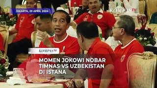 Momen Jokowi Bersama Para Menteri Nobar Timnas Indonesia vs Uzbekistan di Istana Negara