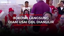 Wajah Kecewa Jokowi saat Gol Timnas U-23 Dianulir Wasit Shen Yinhao