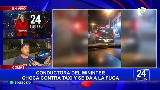 Comas: conductora que manejaba auto del Mininter en estado de ebriedad choca y se da a la fuga