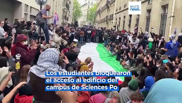 Los estudiantes franceses se manifiestan a favor de Palestina en la Sorbona