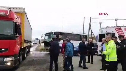 Silivri'de işçi servisi kaza yaptı