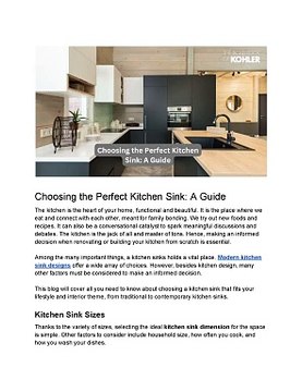 Choosing the Perfect Kitchen Sink: A Comprehensive Guide