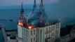 Flames engulf Ukraine’s ‘Harry Potter castle’ after deadly Russian missile attack