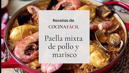 Receta de paella de pollo y marisco