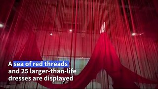 Installation featuring countless red threads opens at Austrian ex-Nazi death camp