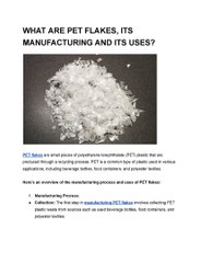 Unveiling PET Flakes: Manufacturing and Versatile Applications