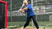 Baseball Bat Breaks as Woman Hits Shot