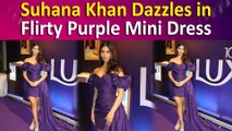 Suhana Khan Flaunts Sweetheart Neckline in Dreamy Purple Mini Dress