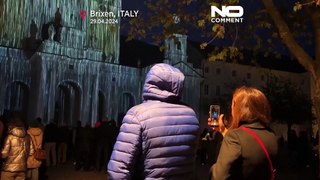 نورپردازی خیال‌انگیز و هنری در آلپ ایتالیا با هدف آگاهی‌بخشی درباره تغییرات اقلیمی