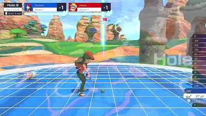 Mario Golf Super Rush Pauline vs Wario at Shelltop Sanctuary