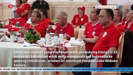 Jokowi Ajak Beberapa Menteri Kabinet 1 Nobar TIMNAS U-23 di Istana Negara Indonesia