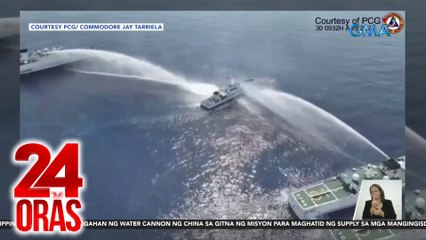 Barko ng PCG, pinagtulungang bombahin ng tubig ng 2 barko ng China; barko ng BFAR, binugahan din | 24 Oras