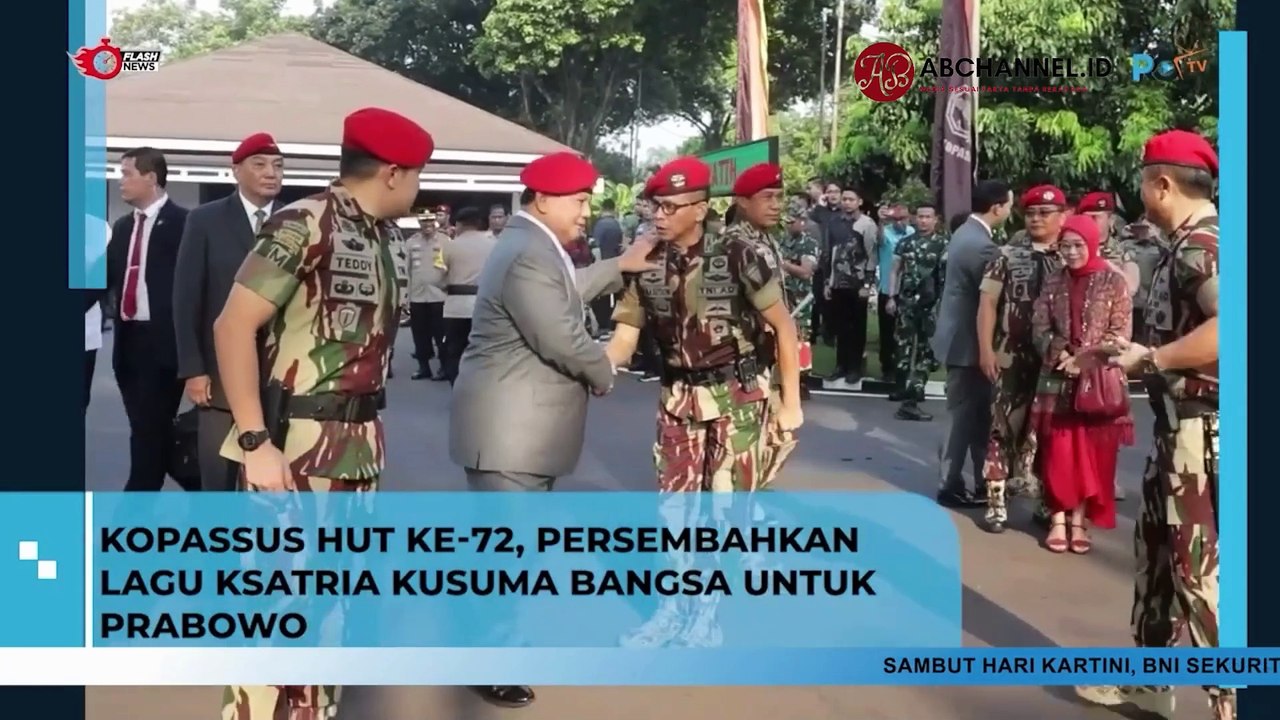 Capres Terpilih Prabowo Subianto Hadiri HUT Kopassus