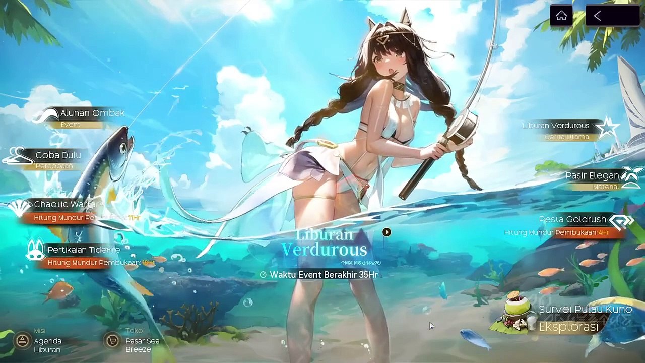 Holiday with anime girls