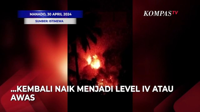Membara! Inilah Penampakan Erupsi Gunung Ruang, Status Naik ke Level Awas