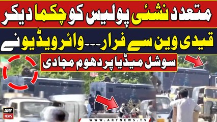 Mutadid Nashai Police ko Chakma Dekar Prisoner Van Say Farar - Video Viral