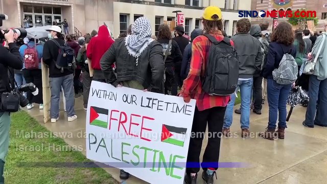 Mahasiswa Universitas Wisconsin-Madison dan Pendukungnya Memprotes Perang Israel-Hamas