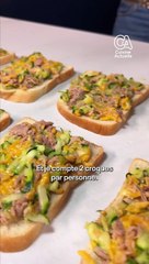 Croque au thon, légumes et cheddar