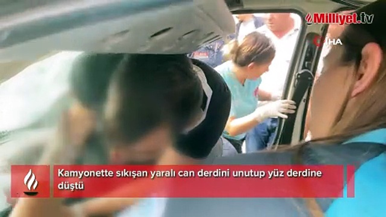 Kaza sonrası ilginç anlar! 'Yüzüm çok mu kötü?'...