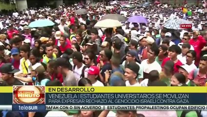 Estudiantes venezolanos se manifiestan en apoyo a Palestina