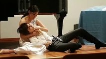 Romeo's death scene rehearsal