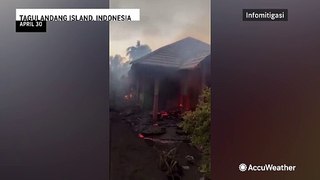 Volcanic lava consumes middle school in flames