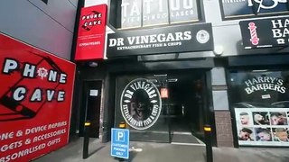 DR Vinegars Chip Shop on the Willenhall Rd, home of the orange chip.