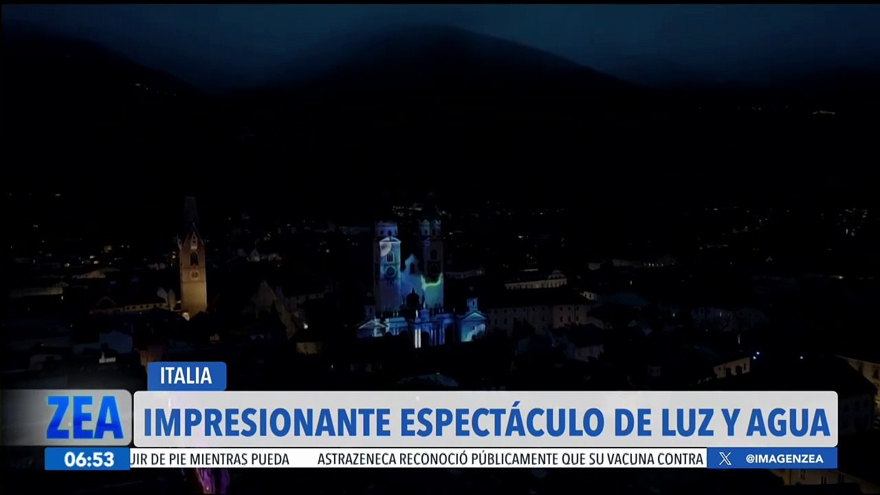 Así luce el Festival de Luces y Agua en los Alpes italianos