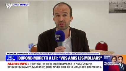 "Diffamer une force d'opposition dans l'hémicycle de l'Assemblée nationale, c'est scandaleux": Manuel Bompard réagit aux propos d'Éric Dupond-Moretti, associant LFI et ses "amis les Mollahs"