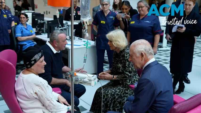 King Charles spoke with patients and staff on his visit to the University College Hospital Macmillan Cancer Centre in London. It’s his first in-person public royal function since he began cancer treatment.