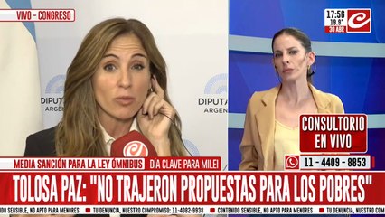 La diputada Victoria Tolosa Paz: "Hoy perdió el pueblo argentino"