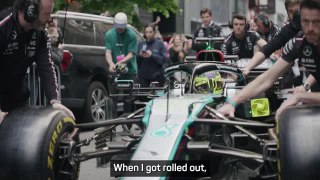 Lewis Hamilton takes his Mercedes for a spin around New York