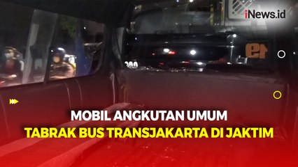 Mobil Angkot Terlibat Kecelakaan dengan Bus Transjakarta di Jaktim