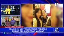 Mujer que fue alcanzada por una piedra mientras viajaba en el corredor morado en UCI