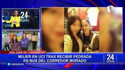 Mujer que fue alcanzada por una piedra mientras viajaba en el corredor morado en UCI