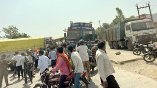 जबलपुर में मिनी ट्रक की टक्कर से मेट्रो बस टैंकर से टकराई, आठ गंभीर घायल- देखें वीडियो