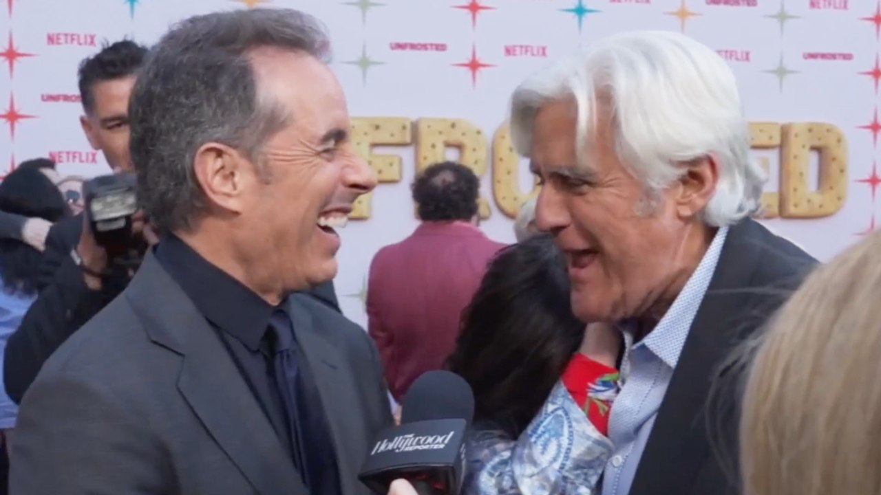 Jay Leno Crashes Jerry Seinfeld's Interview at 'Unfrosted' Premiere: "I'm Really Proud of Him" | THR Vdieo