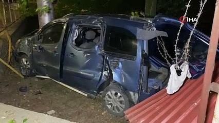 Hafif ticari araç ağaca çarptı: 1 yaralı