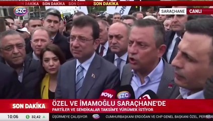 Özgür Özel ve Ekrem İmamoğlu Saraçhane'de