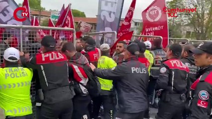 TİP'lilere polis müdahalesi! Erkan Baş'tan polise: 'Bağırma'