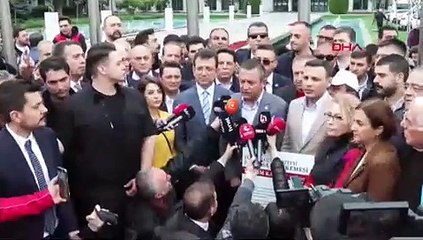 İstanbul- Özgür Özel ve İmamoğlu açıklama yaparak Saraçhane'den ayrıldı